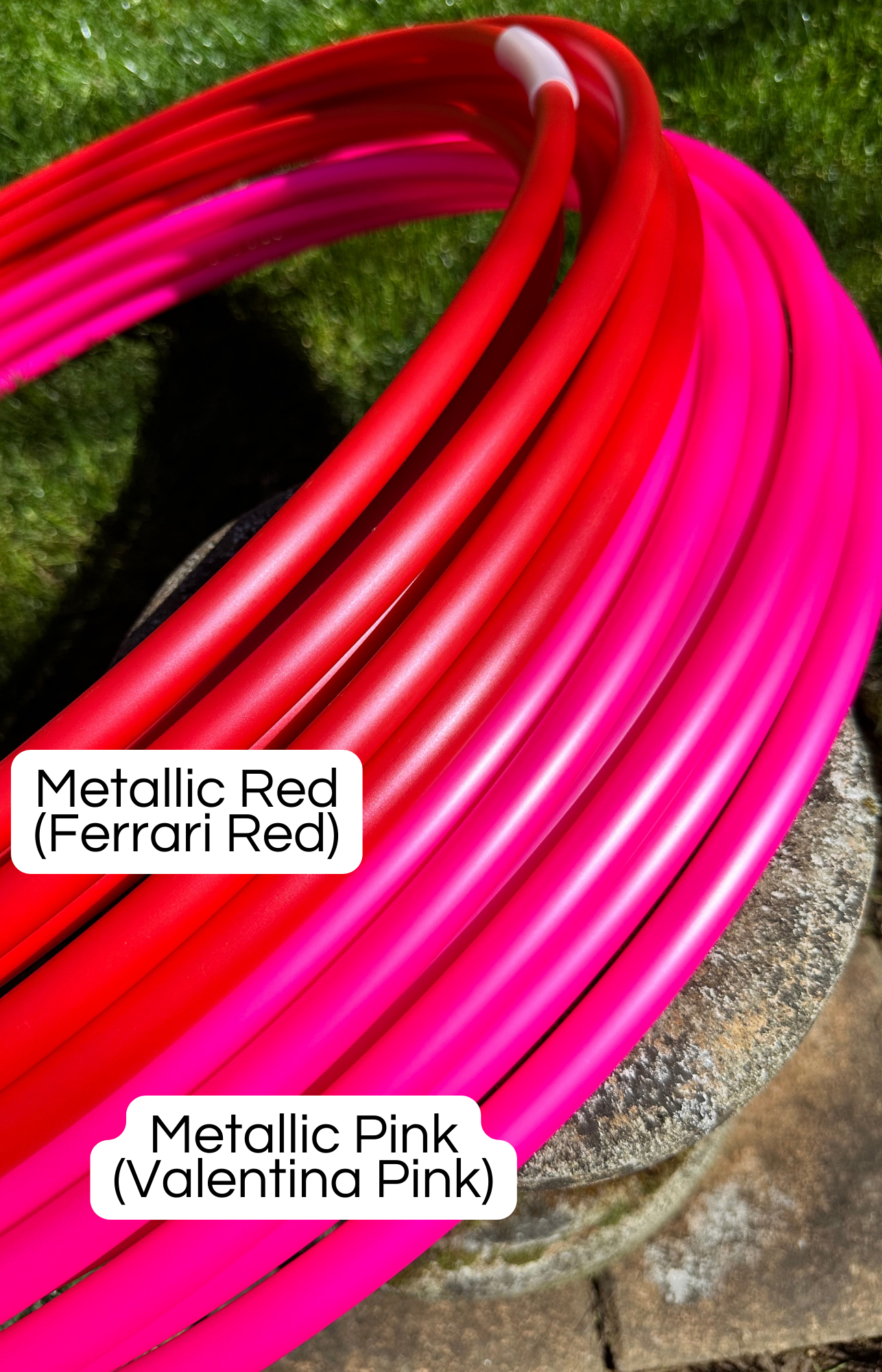 5/8 Valentina Pink Metallic Colored Polypro Hoops