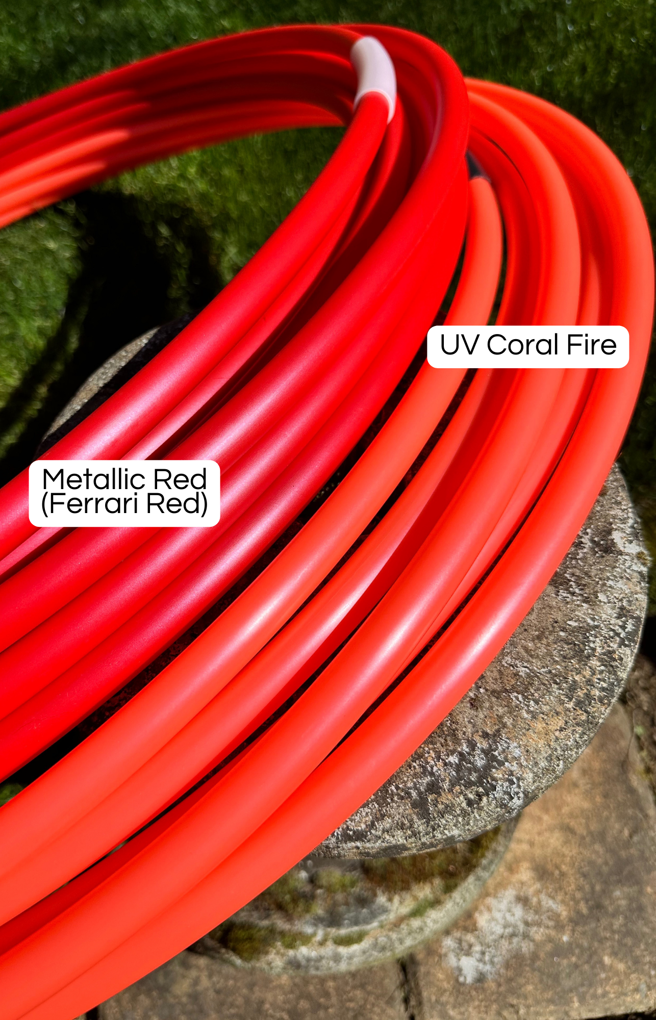 5/8 Ferrari Red Metallic Colored Polypro Hoops