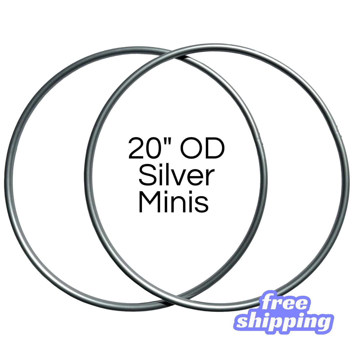 20" OD 5/8 Silver Metallic Mini Hoops - Ready to Ship