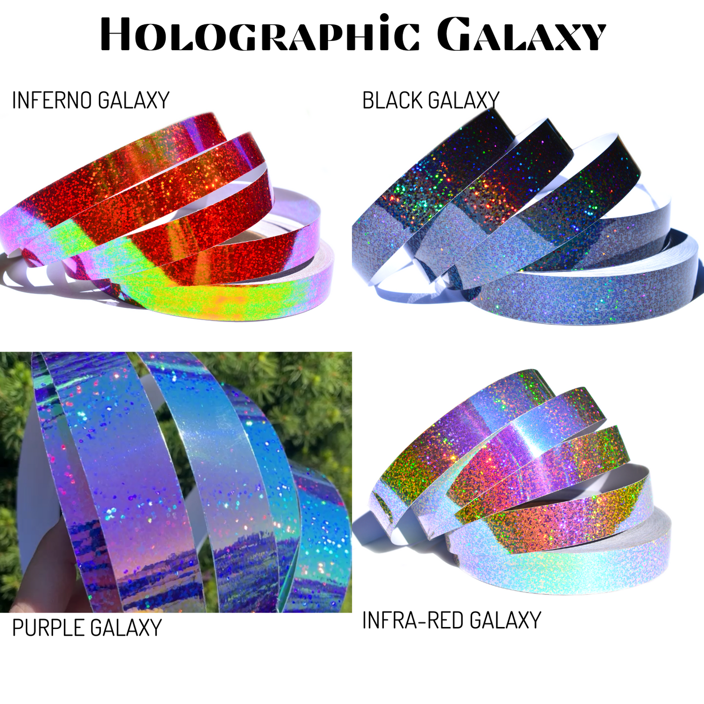 Holographic Performance Taped Hoops