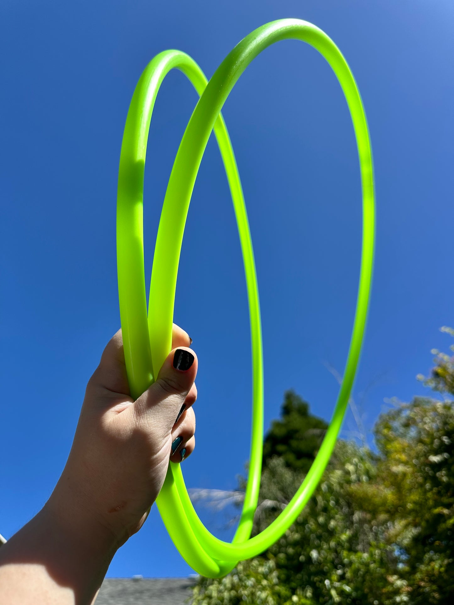 22" OD 5/8 HDPE UV Reactive Lime Mini Hoops - Ready to Ship