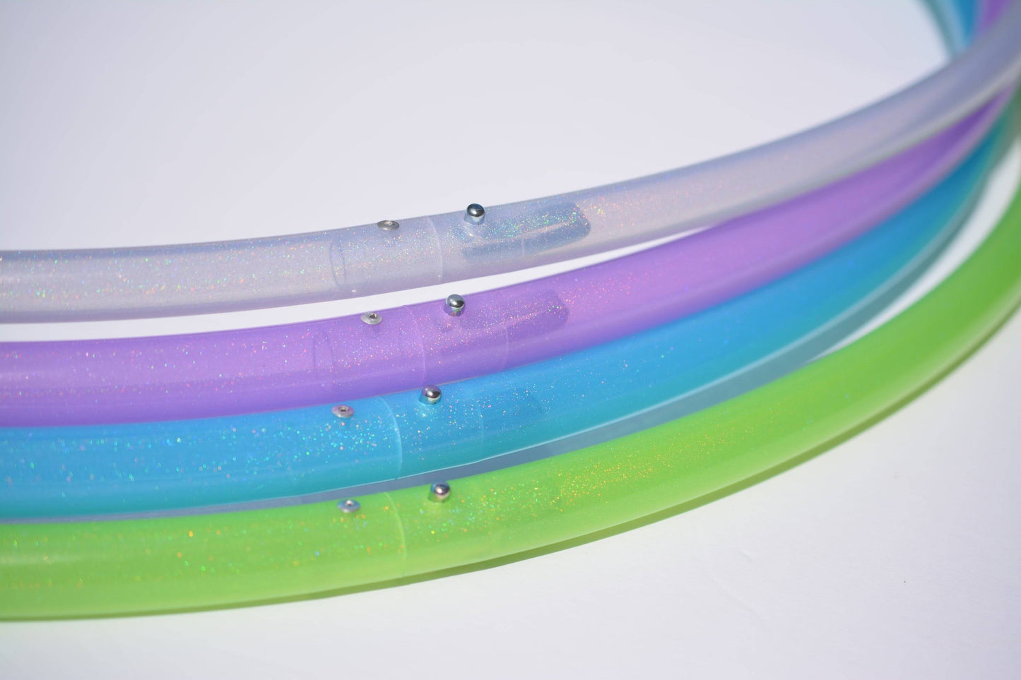 3/4 UV Green Stardust Glitter Colored Polypro Hoops