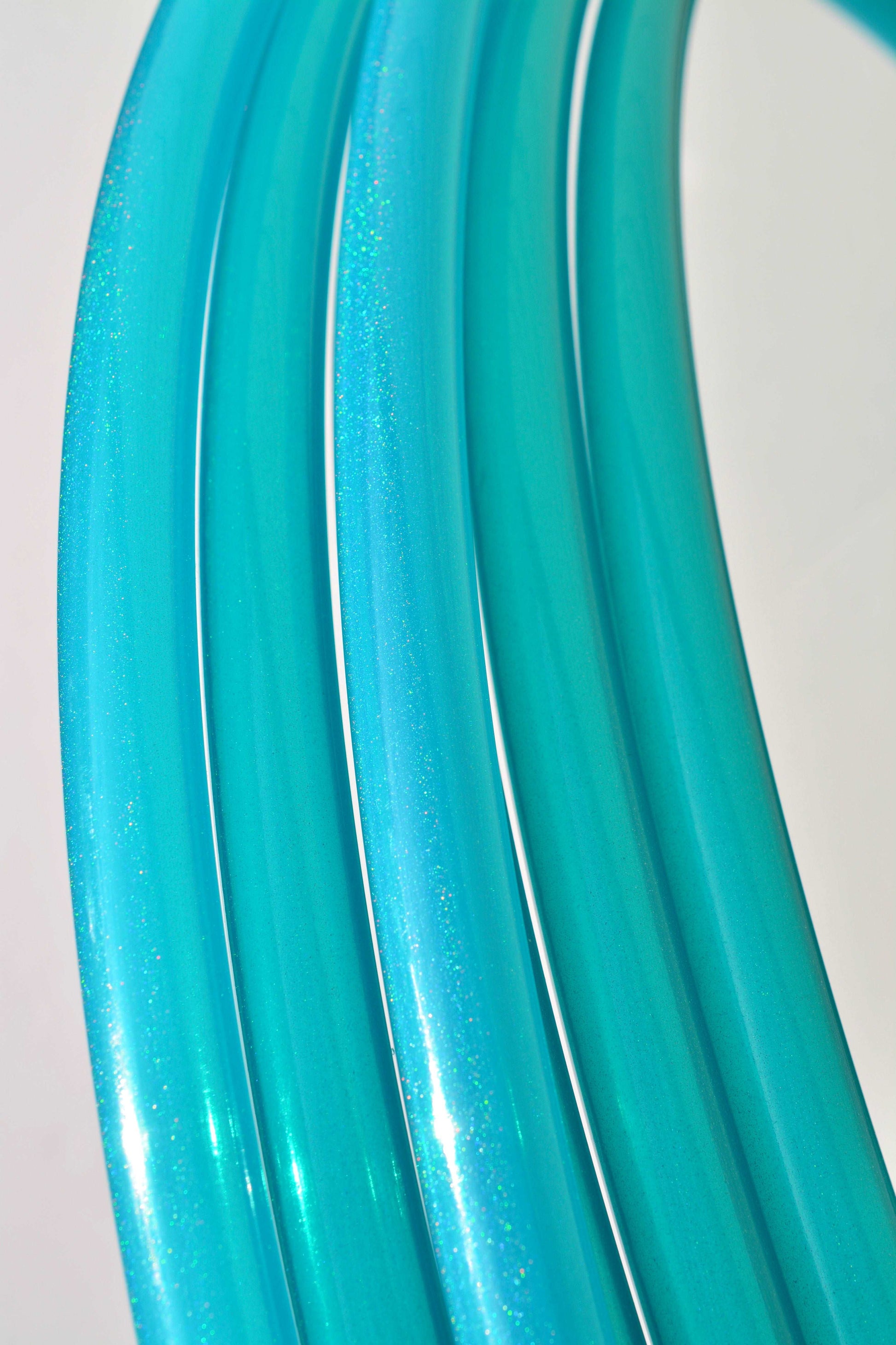 3/4 UV Turquoise Stardust Glitter Colored Polypro Hoops