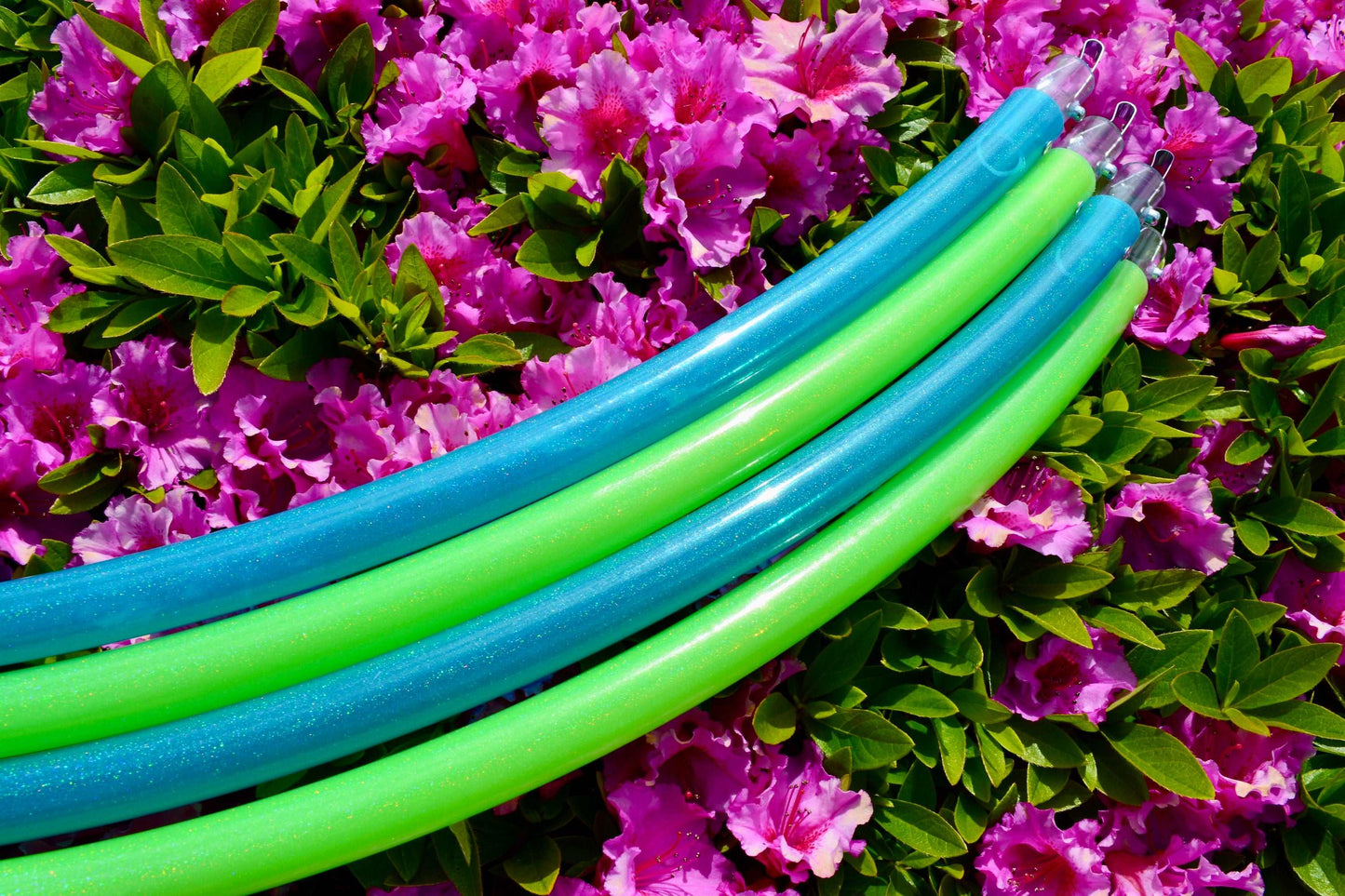 3/4 UV Turquoise Stardust Glitter Colored Polypro Hoops