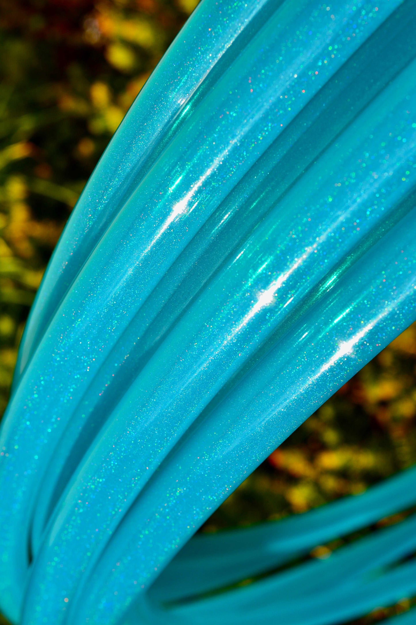 3/4 UV Turquoise Stardust Glitter Colored Polypro Hoops