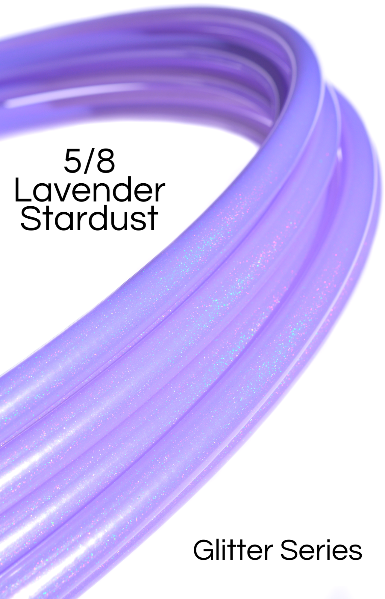 5/8 UV Lavender Stardust Glitter Colored Polypro Hoops