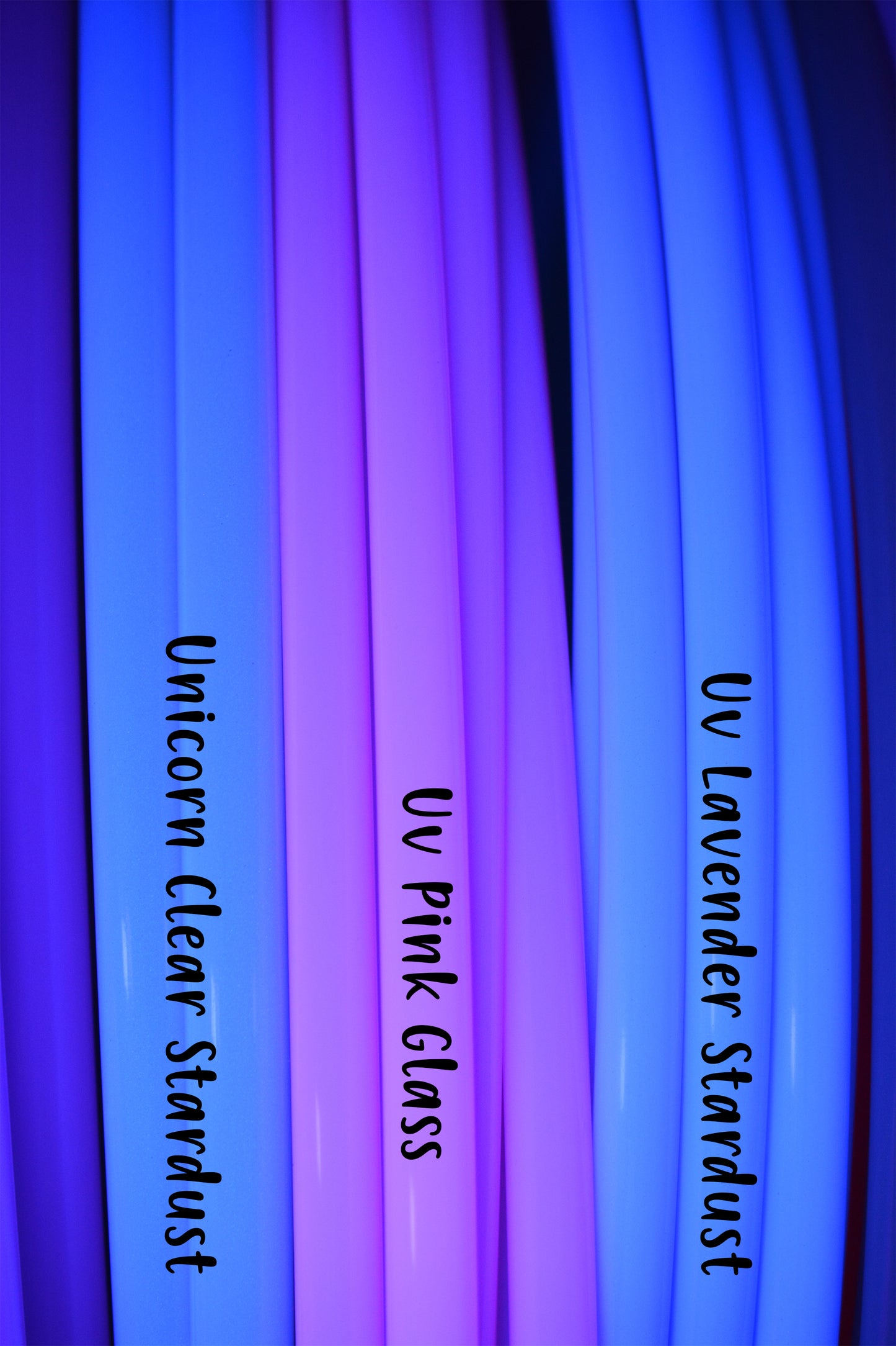 5/8 UV Lavender Stardust Glitter Colored Polypro Hoops
