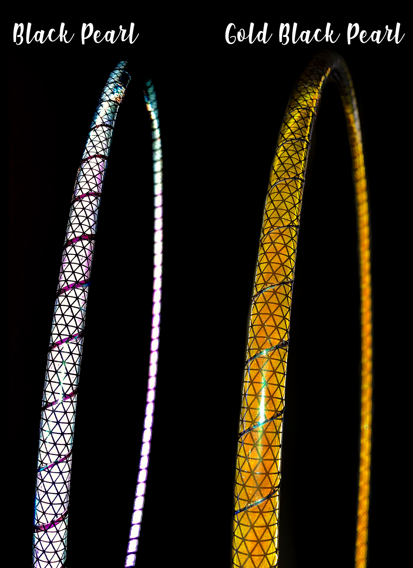 Black Pearl Opalescent Color-Shift Reflective Taped Hoops