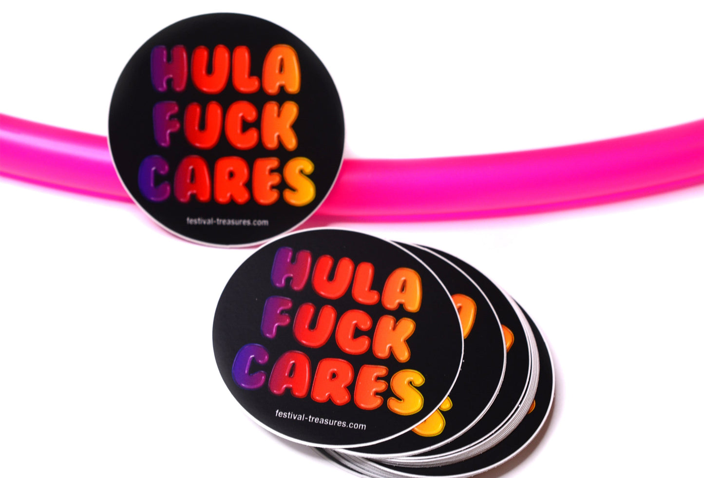 Hula Fuck Cares ~ Hoop Sticker