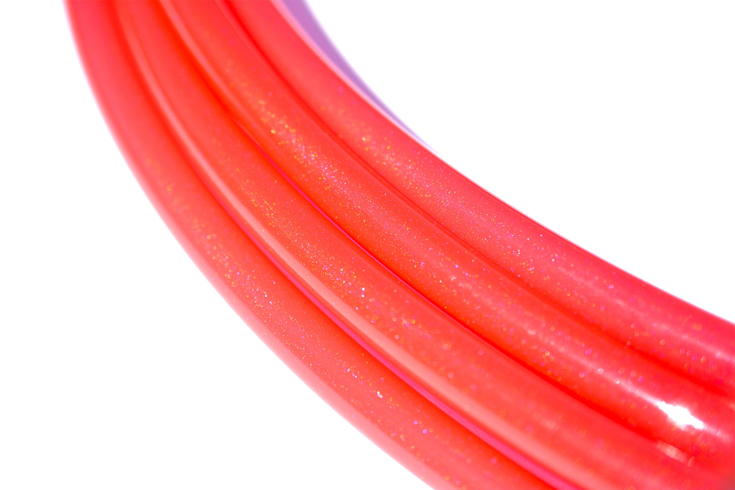5/8 UV Red Stardust Glitter Colored Polypro Hoops