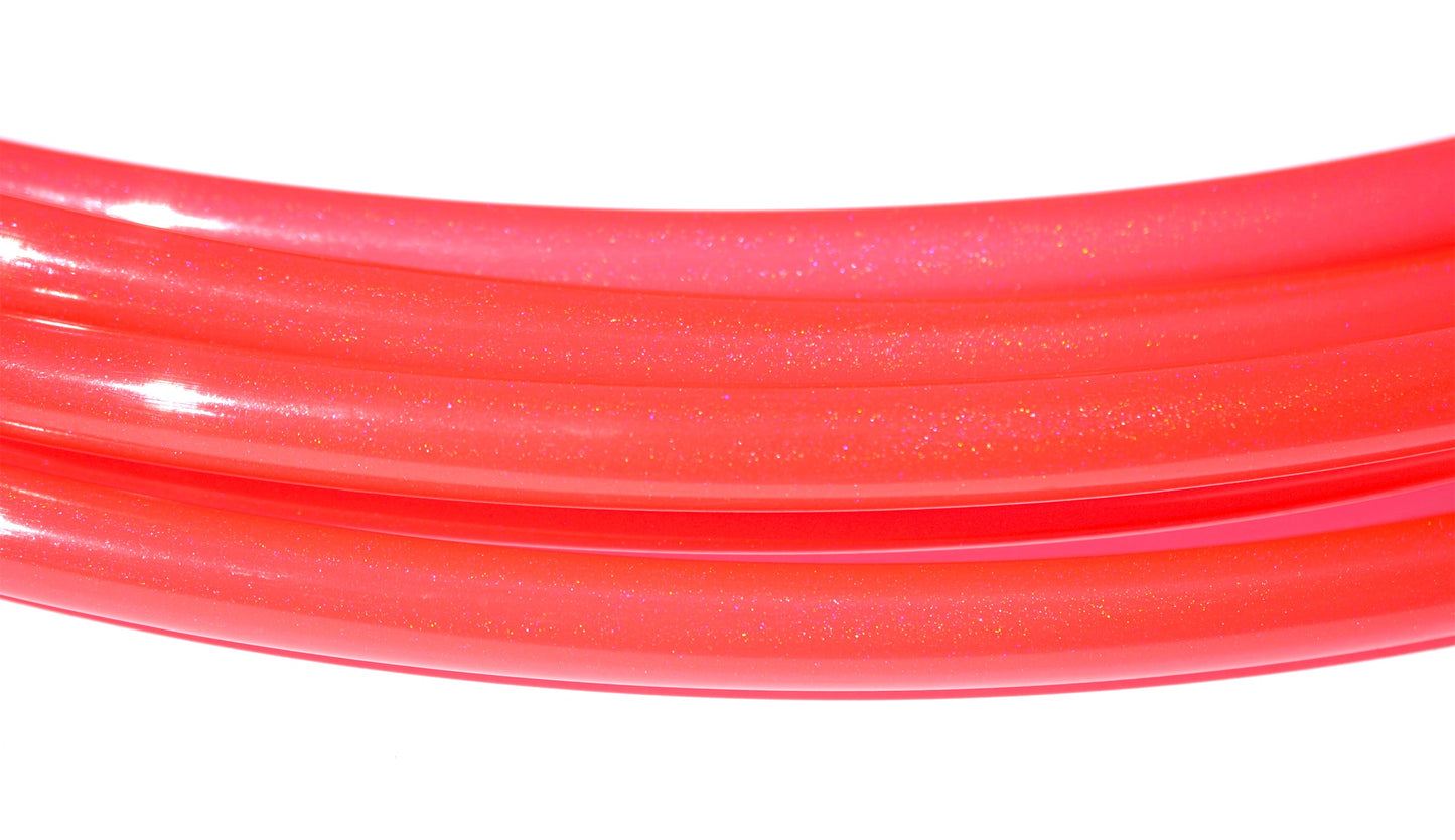 5/8 UV Red Stardust Glitter Colored Polypro Hoops