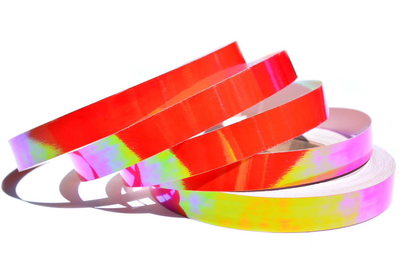 Fire Red Opalescent Color-Shift Reflective Taped Hoops