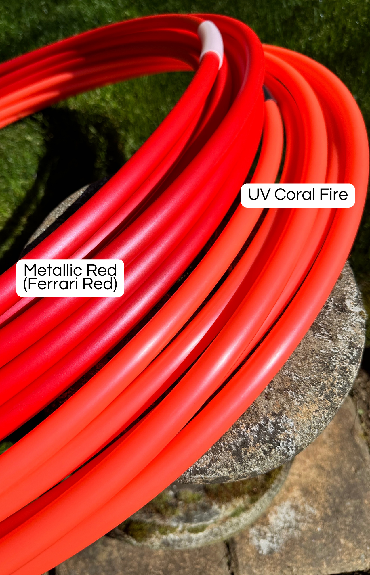 5/8 UV Coral Fire / Pele's Fire Colored Polypro Hoops
