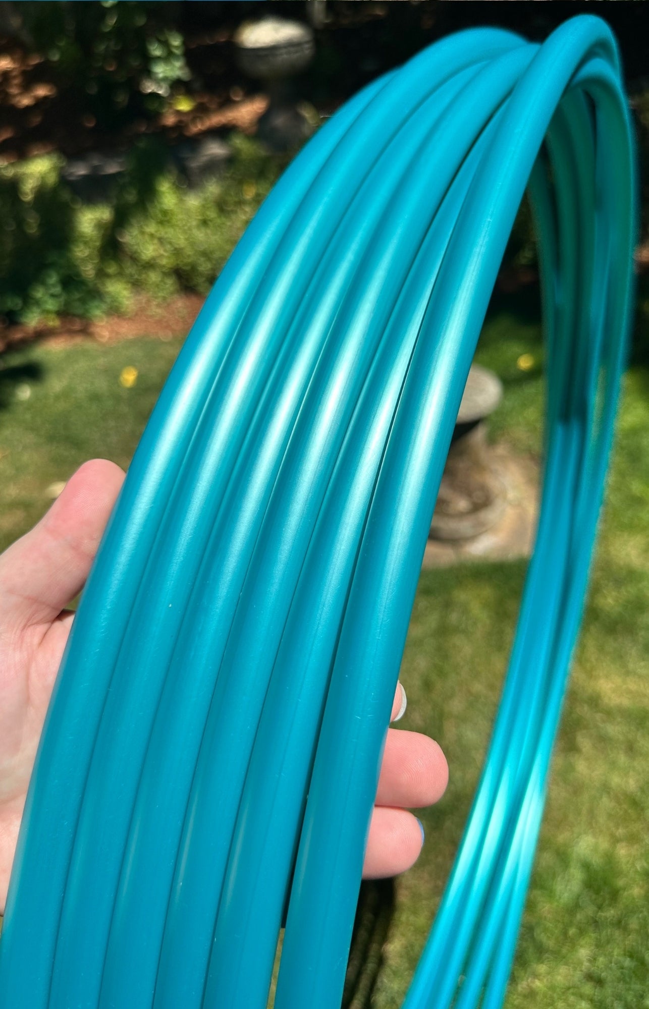 5/8 Teal Shadow Pearl Metallic Colored Polypro Hoops