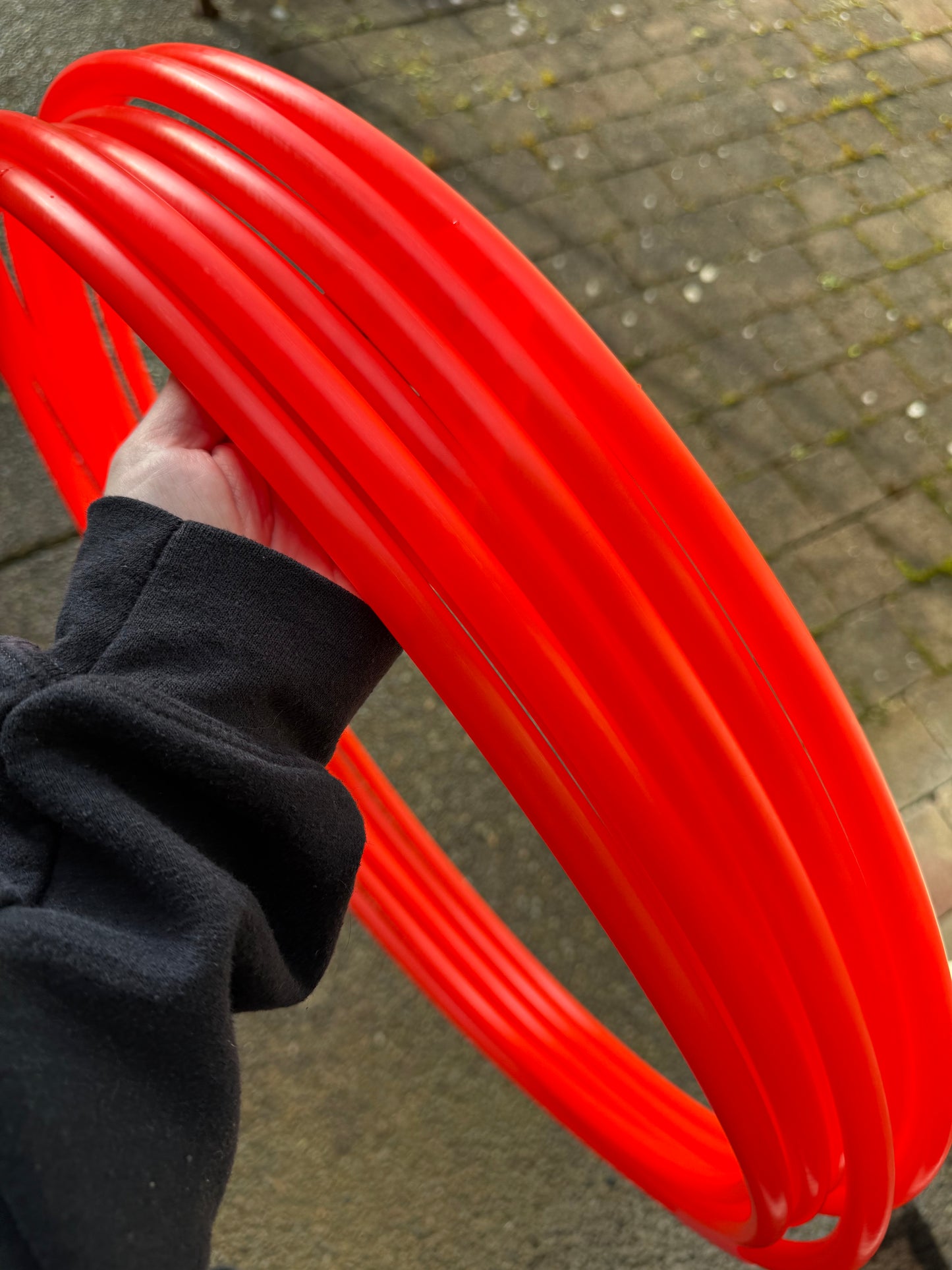 5/8" UV Red (Fire Orange) Colored Polypro Hoops