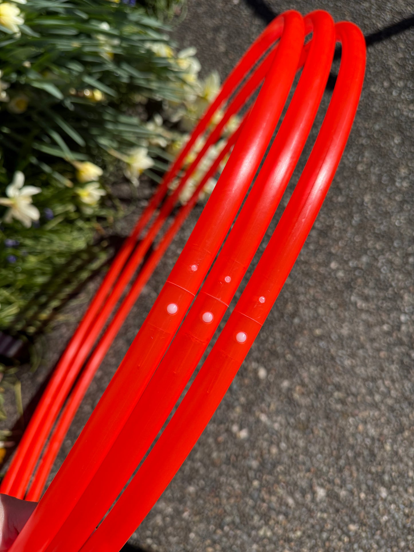 5/8" UV Red (Fire Orange) Colored Polypro Hoops