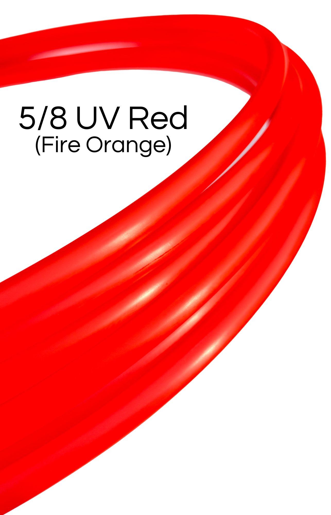 5/8" UV Red (Fire Orange) Colored Polypro Hoops