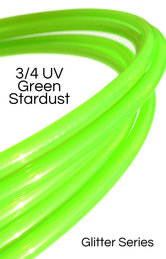 3/4 UV Green Stardust Glitter Colored Polypro Hoops