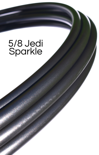 5/8 Jedi Black Sparkle Colored Polypro Hoops