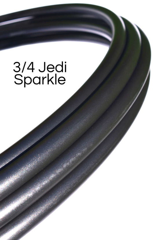 3/4 Jedi Black Sparkle Colored Polypro Hoops