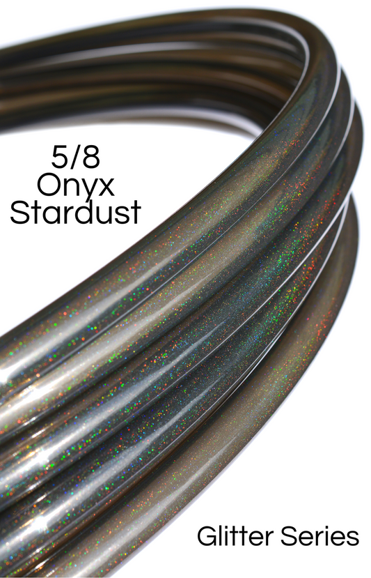 5/8 Onyx Stardust Glitter Colored Polypro Hoops