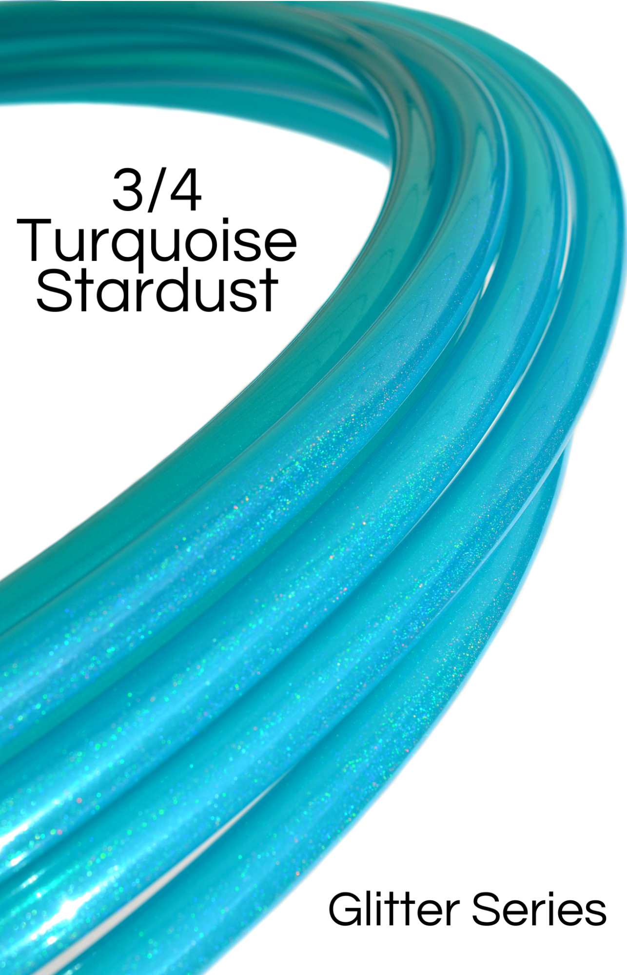 3/4 UV Turquoise Stardust Glitter Colored Polypro Hoops