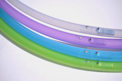 3/4 UV Green Stardust Glitter Colored Polypro Hoops
