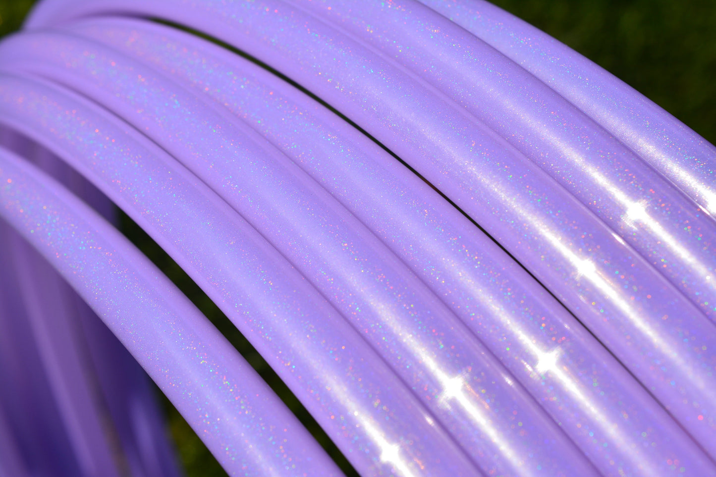 5/8 UV Lavender Stardust Glitter Colored Polypro Hoops