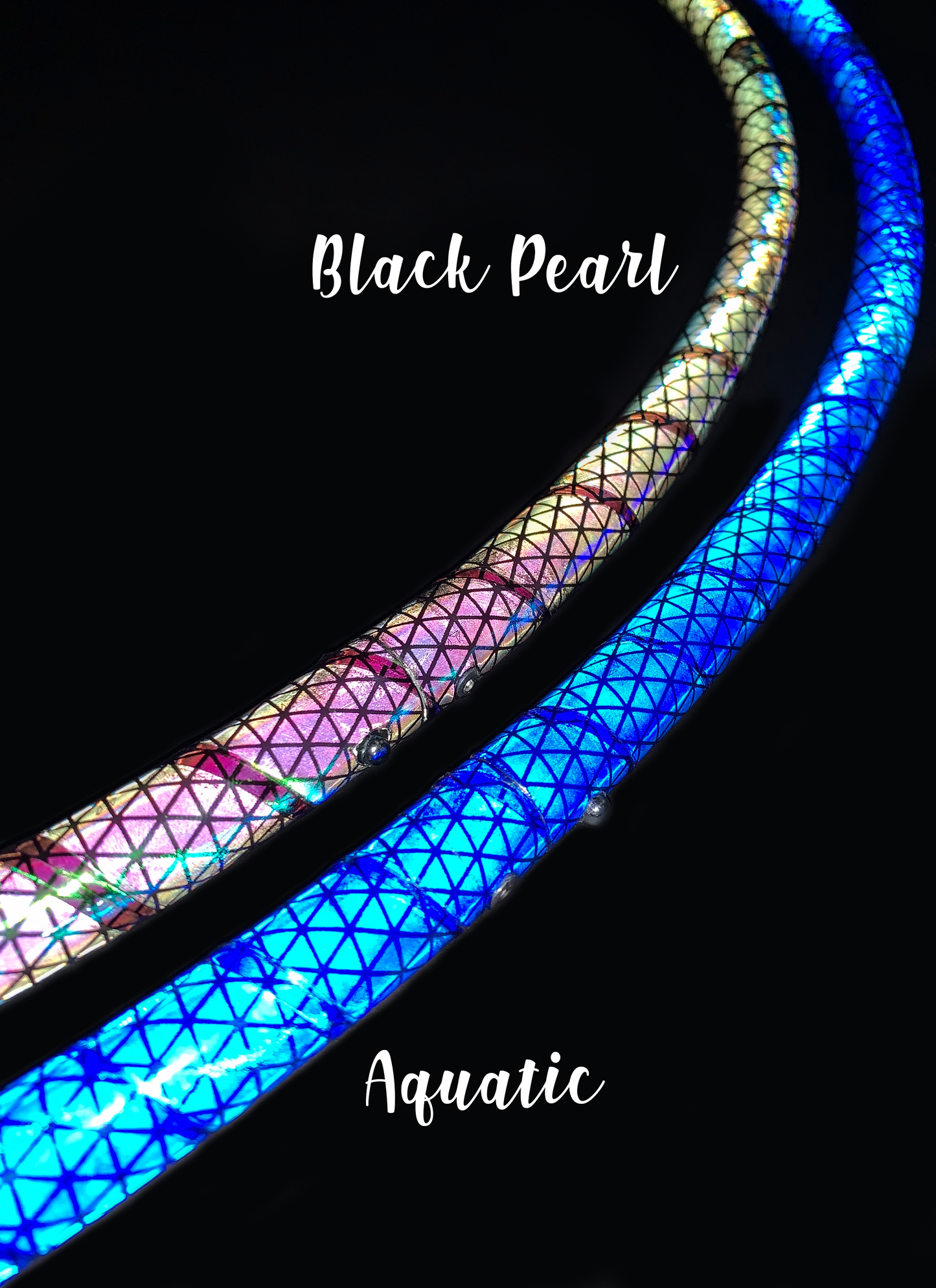 Black Pearl Opalescent Color-Shift Reflective Taped Hoops