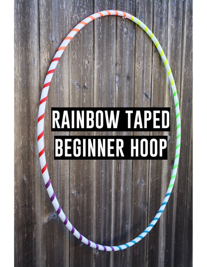 HDPE & Polypro Rainbow Gaffer Taped Beginner Hula Hoop ~ Beginner Adult & Kid Hoops